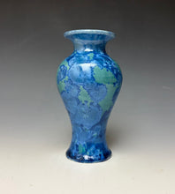 Load image into Gallery viewer, Teal Blue Crystalline Glazed Mini Vase 2