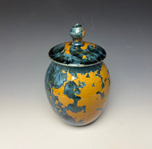 Load image into Gallery viewer, Blue and Orange Crystalline Jar