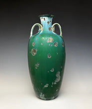 Load image into Gallery viewer, Jade Green Crystalline Glazed Amphora