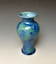 Load image into Gallery viewer, Teal Blue Crystalline Glazed Mini Vase 2