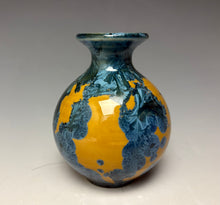 Load image into Gallery viewer, Blue and Orange Crystalline Mini Vase