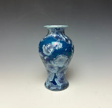 Load image into Gallery viewer, Crystalline Glazed Mini Vase in Atlantic Storm Blue 4