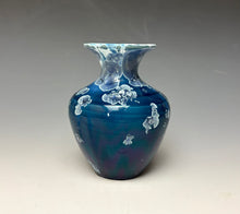 Load image into Gallery viewer, Crystalline Glazed Mini Vase in Atlantic Storm Blue