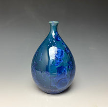 Load image into Gallery viewer, Royal Blue Crystalline Glazed Teardrop Vase
