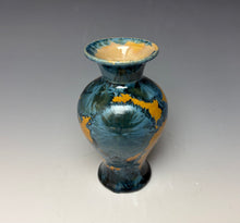Load image into Gallery viewer, Blue and Orange Crystalline Mini Vase 2