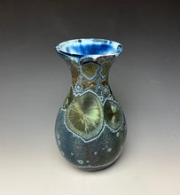 Load image into Gallery viewer, Cobalt Galaxy Crystalline Glazed Vase 4