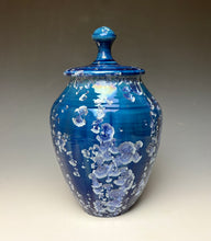 Load image into Gallery viewer, Blue and Silver Crystalline Glazed Jar