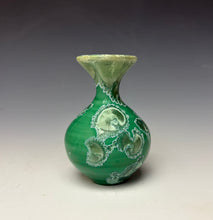 Load image into Gallery viewer, Emerald Green & Silver Crystalline Glazed Mini Vase #2