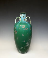 Load image into Gallery viewer, Jade Green Crystalline Glazed Amphora