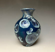 Load image into Gallery viewer, Crystalline Glazed Mini Vase in Atlantic Storm Blue 5