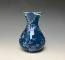 Load image into Gallery viewer, Crystalline Glazed Mini Vase in Atlantic Storm Blue 2