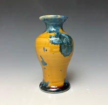 Load image into Gallery viewer, Blue and Orange Crystalline Mini Vase 4