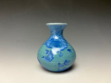 Load image into Gallery viewer, Light Teal Blue Crystalline Glazed Mini Vase 5