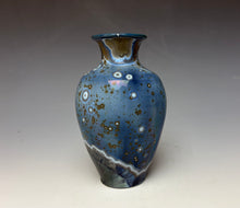 Load image into Gallery viewer, Cobalt Galaxy Crystalline Glazed Mini Vase
