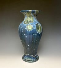 Load image into Gallery viewer, Cobalt Galaxy Crystalline Glazed Vase 3