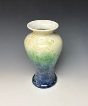 Load image into Gallery viewer, Crystalline Vase in Ivory, Green and Blue