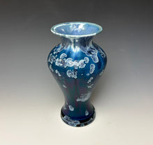Load image into Gallery viewer, Crystalline Glazed Vase in Atlantic Storm Blue #4