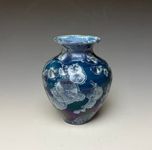 Load image into Gallery viewer, Crystalline Glazed Mini Vase in Atlantic Storm Blue 7