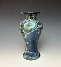 Load image into Gallery viewer, Cobalt Galaxy Crystalline Glazed Vase 2