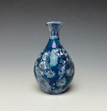 Load image into Gallery viewer, Crystalline Glazed Mini Vase in Atlantic Storm Blue