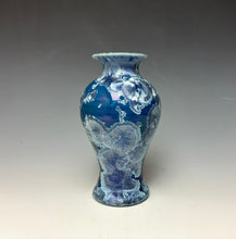 Load image into Gallery viewer, Crystalline Glazed Mini Vase in Atlantic Storm Blue 4
