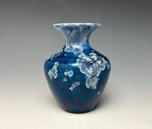 Load image into Gallery viewer, Crystalline Glazed Mini Vase in Atlantic Storm Blue