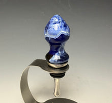 Load image into Gallery viewer, Crystalline Glazed Bottle Stopper- Winter Sky Blue #1