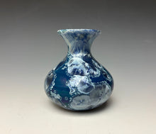 Load image into Gallery viewer, Crystalline Glazed Mini Vase in Atlantic Storm Blue 6