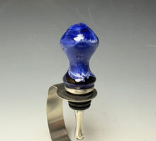 Load image into Gallery viewer, Crystalline Glazed Bottle Stopper- Winter Sky Blue #2