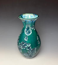 Load image into Gallery viewer, Aqua Crystalline Glazed Vase
