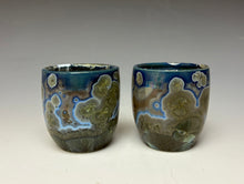 Load image into Gallery viewer, Cobalt Galaxy Crystalline Glazed Sake Cup