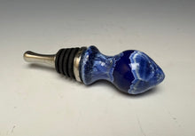Load image into Gallery viewer, Crystalline Glazed Bottle Stopper- Winter Sky Blue #1