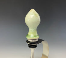 Load image into Gallery viewer, Crystalline Glazed Bottle Stopper- Moss Green