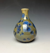 Load image into Gallery viewer, Tan and Blue Crystalline Glazed Teardrop Mini Vase