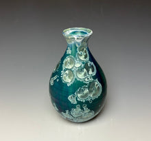 Load image into Gallery viewer, Aqua Crystalline Glazed Vase
