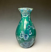 Load image into Gallery viewer, Aqua Crystalline Glazed Vase