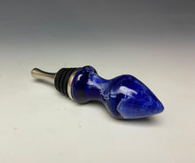 Load image into Gallery viewer, Crystalline Glazed Bottle Stopper- Winter Sky Blue #1