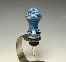Load image into Gallery viewer, Crystalline Glazed Bottle Stopper- Atlantic Storm Blue 3