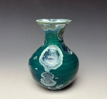 Load image into Gallery viewer, Aqua Crystalline Glazed Mini Vase