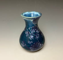 Load image into Gallery viewer, Crystalline Glazed Mini Vase in Atlantic Storm Blue 2