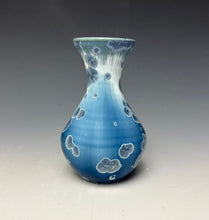 Load image into Gallery viewer, Crystalline Glazed Mini Vase in Atlantic Storm Blue