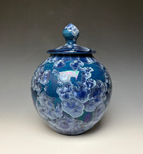 Load image into Gallery viewer, Crystalline Glazed Jar in Atlantic Storm Blue #1