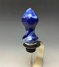Load image into Gallery viewer, Crystalline Glazed Bottle Stopper- Winter Sky Blue #3