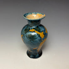 Load image into Gallery viewer, Blue and Orange Crystalline Mini Vase 2