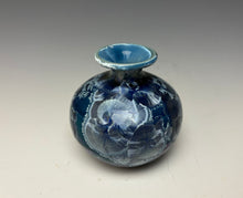 Load image into Gallery viewer, Crystalline Glazed Mini Vase in Atlantic Storm Blue 3