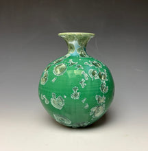 Load image into Gallery viewer, Emerald Green Crystalline Glazed Vase #2