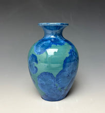 Load image into Gallery viewer, Teal Blue Crystalline Glazed Mini Vase 4
