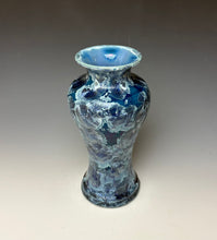 Load image into Gallery viewer, Crystalline Glazed Vase in Atlantic Storm Blue #2