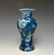 Load image into Gallery viewer, Crystalline Glazed Mini Vase in Atlantic Storm Blue 6