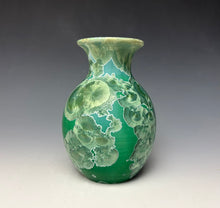 Load image into Gallery viewer, Emerald Green & Silver Crystalline Glazed Vase